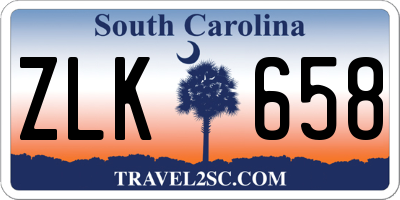 SC license plate ZLK658