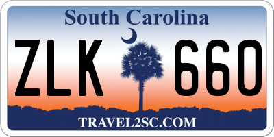 SC license plate ZLK660