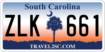 SC license plate ZLK661