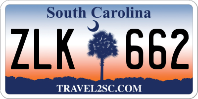 SC license plate ZLK662