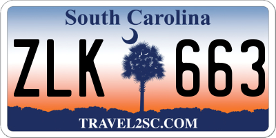 SC license plate ZLK663