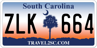 SC license plate ZLK664
