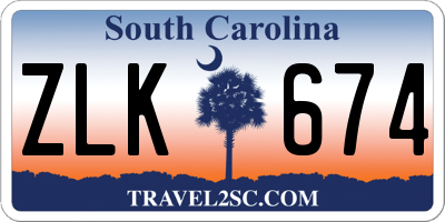 SC license plate ZLK674