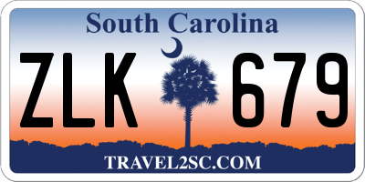 SC license plate ZLK679