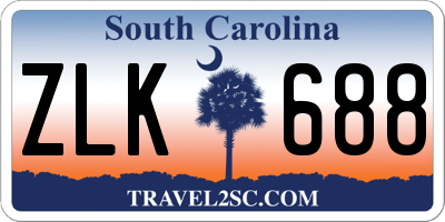 SC license plate ZLK688
