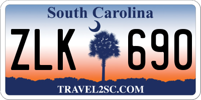 SC license plate ZLK690