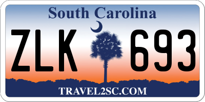 SC license plate ZLK693