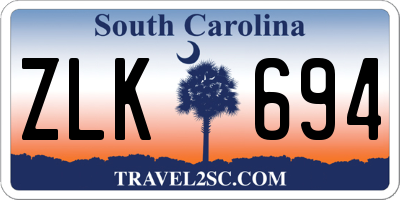 SC license plate ZLK694