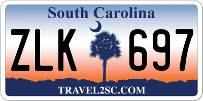 SC license plate ZLK697