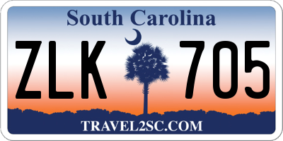 SC license plate ZLK705