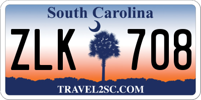 SC license plate ZLK708