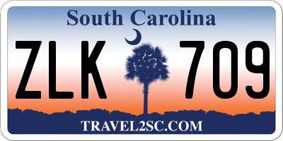 SC license plate ZLK709