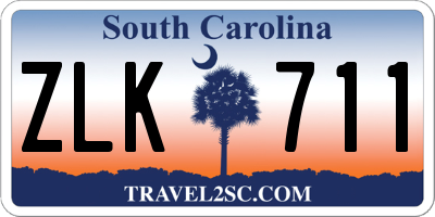 SC license plate ZLK711