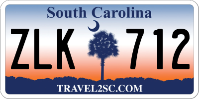 SC license plate ZLK712