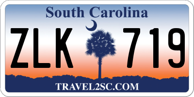 SC license plate ZLK719