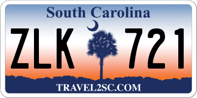 SC license plate ZLK721