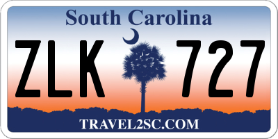 SC license plate ZLK727