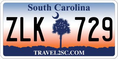 SC license plate ZLK729