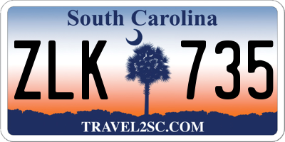 SC license plate ZLK735