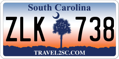 SC license plate ZLK738
