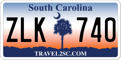 SC license plate ZLK740