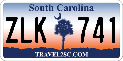 SC license plate ZLK741