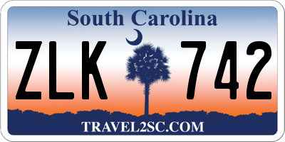 SC license plate ZLK742