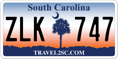SC license plate ZLK747