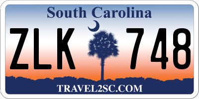 SC license plate ZLK748