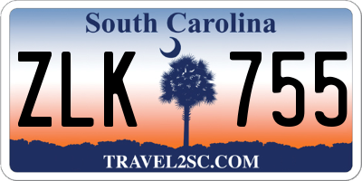 SC license plate ZLK755