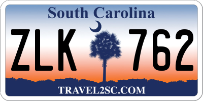 SC license plate ZLK762