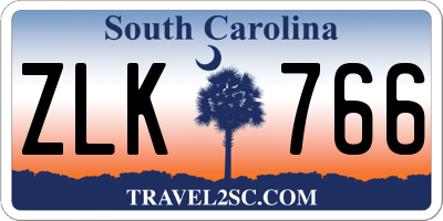 SC license plate ZLK766