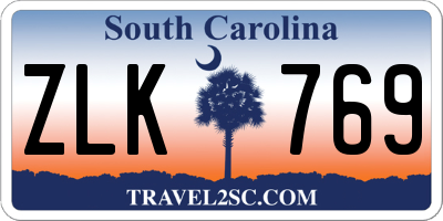 SC license plate ZLK769