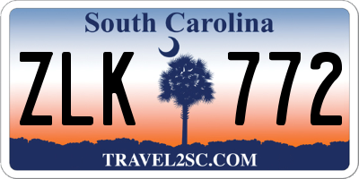 SC license plate ZLK772