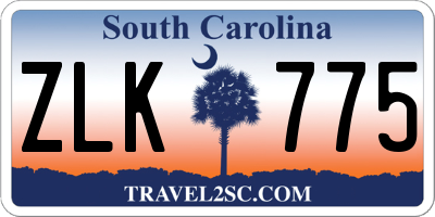 SC license plate ZLK775