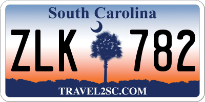 SC license plate ZLK782