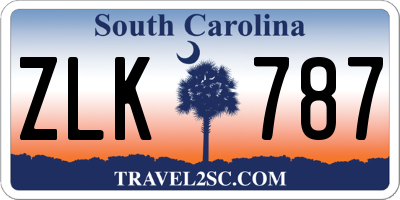 SC license plate ZLK787