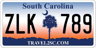 SC license plate ZLK789