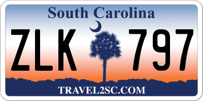 SC license plate ZLK797