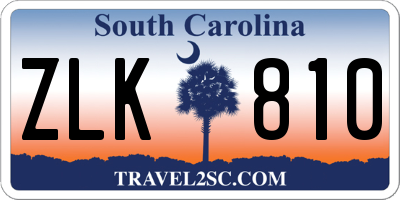 SC license plate ZLK810