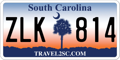 SC license plate ZLK814
