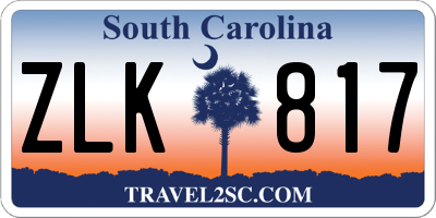 SC license plate ZLK817
