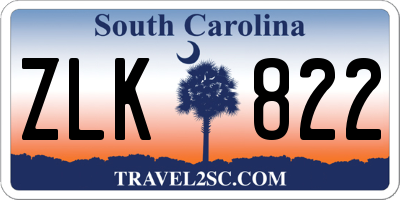 SC license plate ZLK822