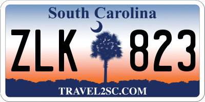 SC license plate ZLK823