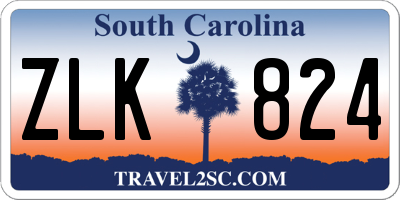 SC license plate ZLK824