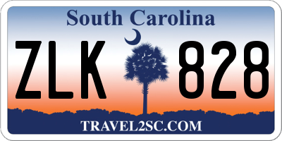 SC license plate ZLK828