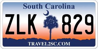 SC license plate ZLK829