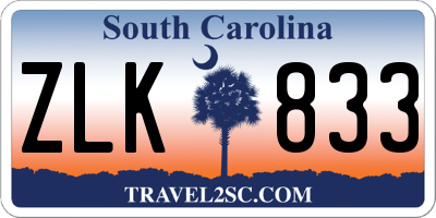 SC license plate ZLK833