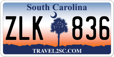 SC license plate ZLK836