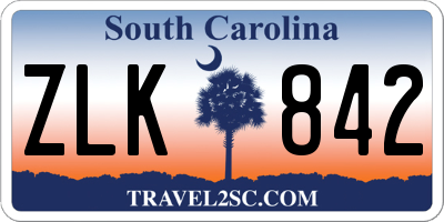 SC license plate ZLK842